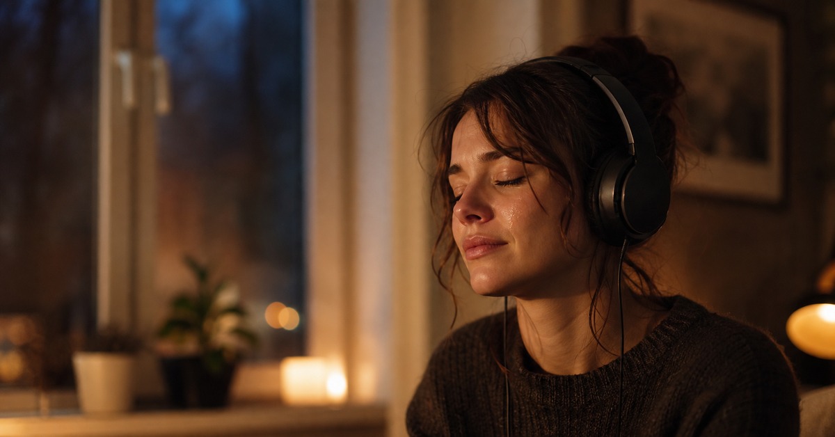 Why does music make you cry — a listener moved to tears by a song through headphones