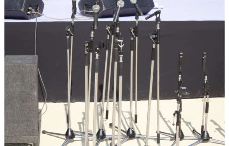 Mic stands with tripod bases