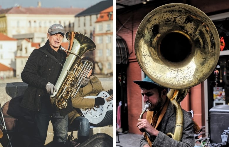 Sousaphone and tuba players