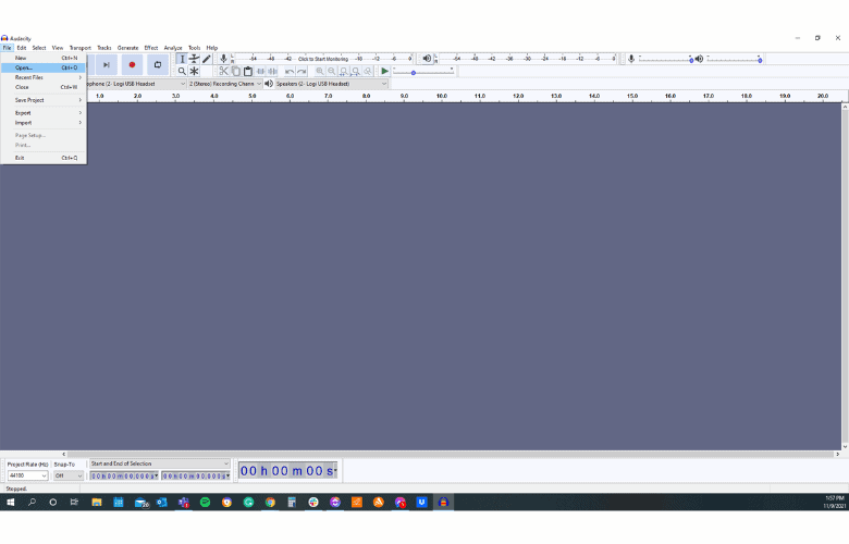 Open files in Audacity