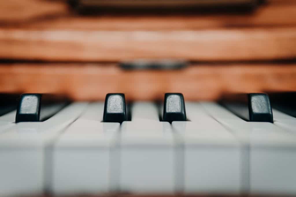 black keys on the piano