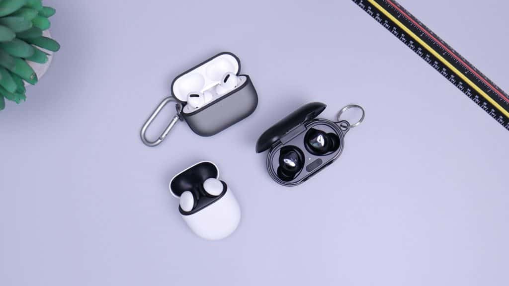 three pairs of earbuds with a lovely design