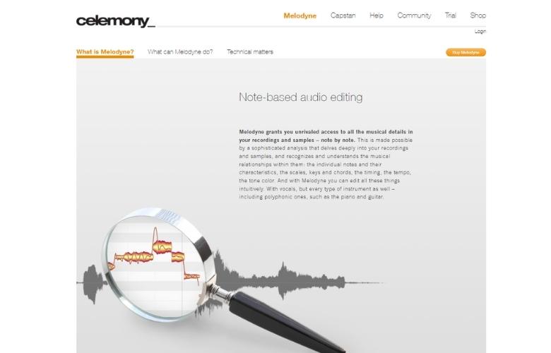 Celemony Melodyne 5 Homepage