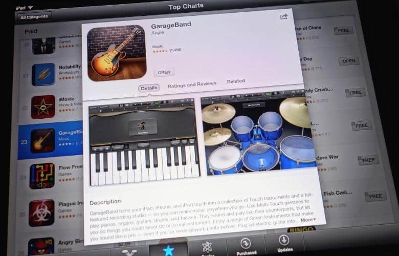 GarageBand on Apple Store