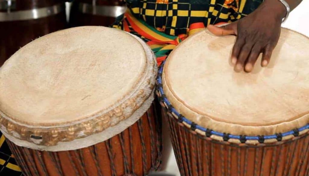 The djembe is another popular drum in modern music and it originated in West Africa.