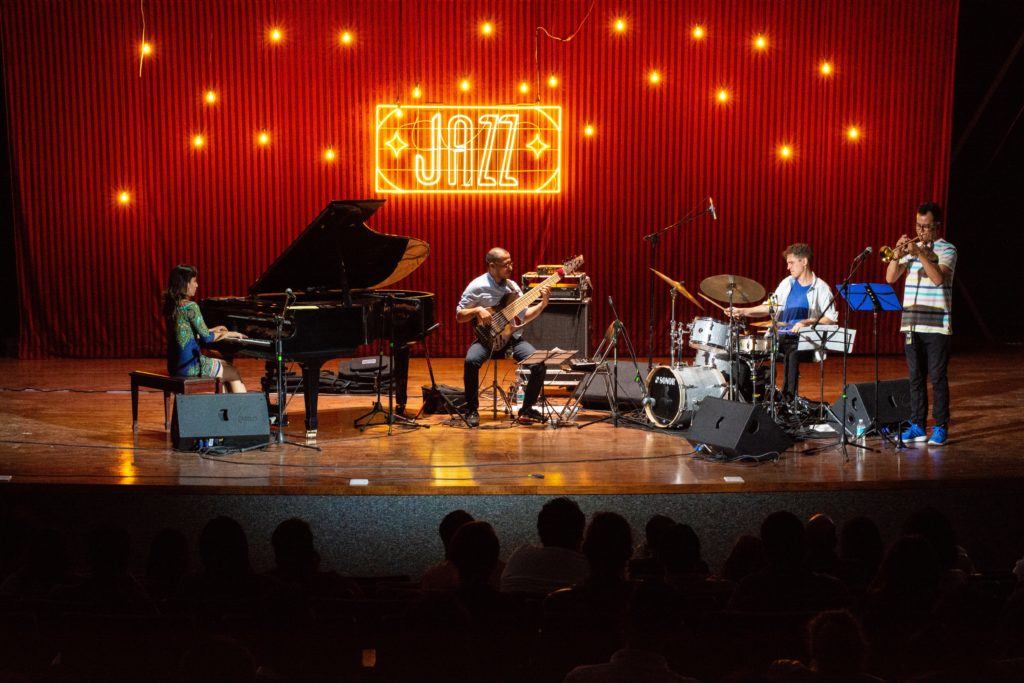 Jazz band performing in a club